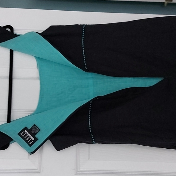 Finity maxi black and turquoise dress - Picture 7 of 10